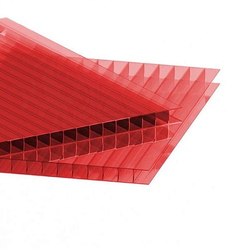 Поликарбонат Сотовый поликарбонат 10 мм (2,1 х 6м, красный)